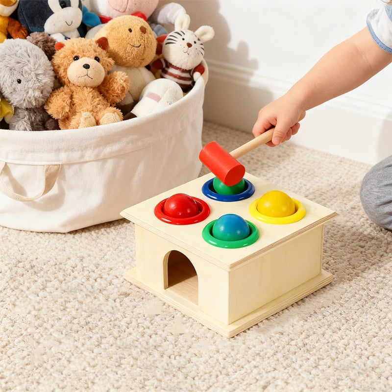 Wooden hammering ball Montessori toy for kids learning and motor skills