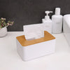 Japanese Bamboo & Wood Tissue Box – Multi-Functional Storage Organizer - Clarify.pk