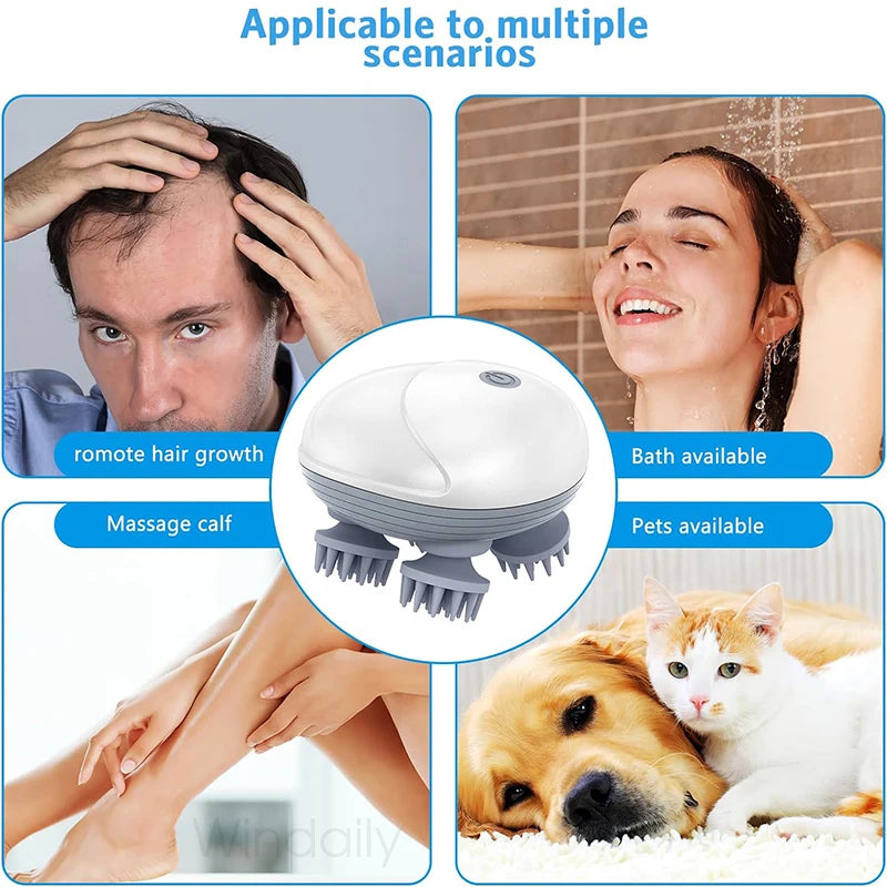 Electric Scalp & Body Massager – Deep Kneading Relief