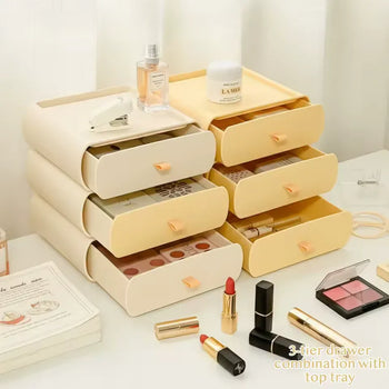 Stackable Makeup Organizer with Drawers – Vanity Storage (each Stack) - Clarify.pk