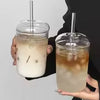 Aura Clear Borosilicate Glass Sipper with Glass Straw