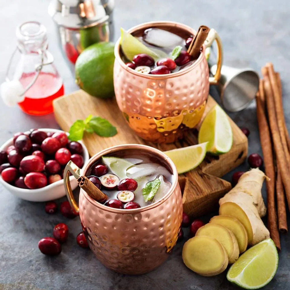 Hammered Copper Mug - Premium Moscow Mule Drinkware 450ml