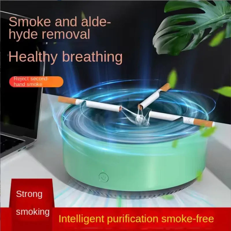 Ashtray with Extinguisher – Smokeless Portable Cigarette Holder (Cells Operated) - Clarify.pk