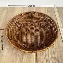 Luxury Round Faux Rattan Basket
