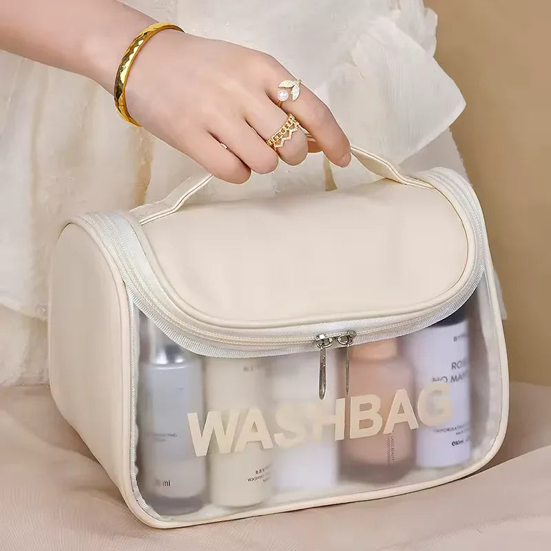 Women’s Transparent PVC Cosmetic Bag – Waterproof Travel Toiletry Organizer - Clarify.pk