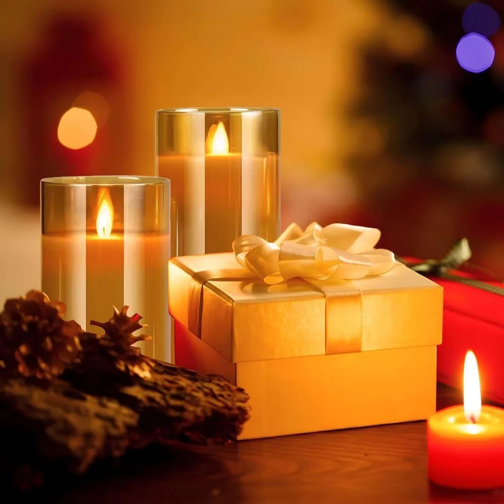 LED Flameless Candles with Remote - Set of 3