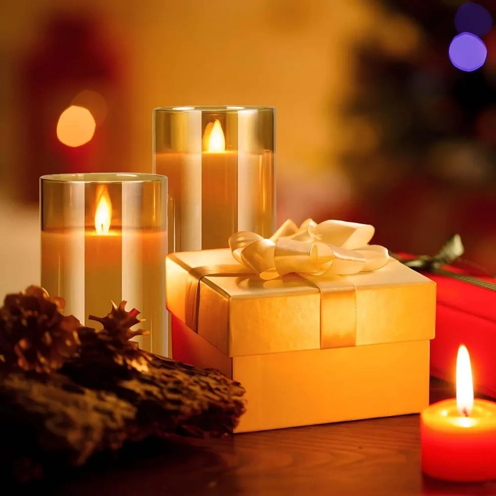 LED Flameless Candles with Remote - Set of 3
