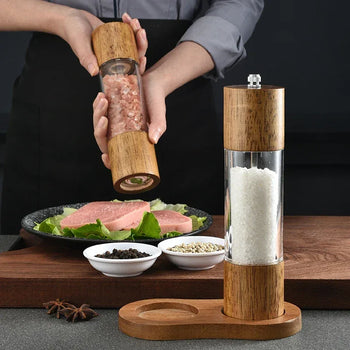 Wood & Acrylic Pepper Crusher – Adjustable Spice Grinder - Clarify.pk
