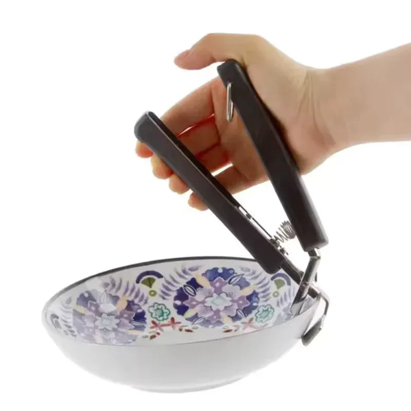 High-Quality Black Clip Kitchen Bowl Picker Tongs (Small)
