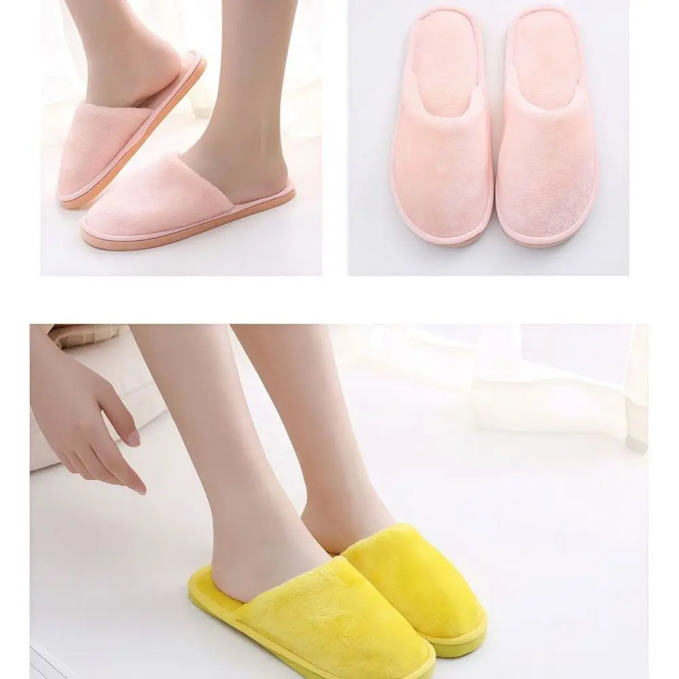 Non-Slip Winter Home Slippers – Warm & Fluffy Comfort (Random color)