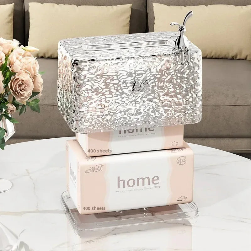 Transparent Bunny Tissue Box – Water Wave Luxury Design - Clarify.pk