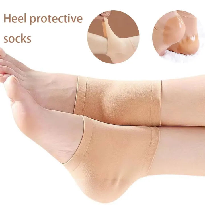 Silicone Gel Heel Protector Socks – Anti-Crack, Moisturizing Half Socks