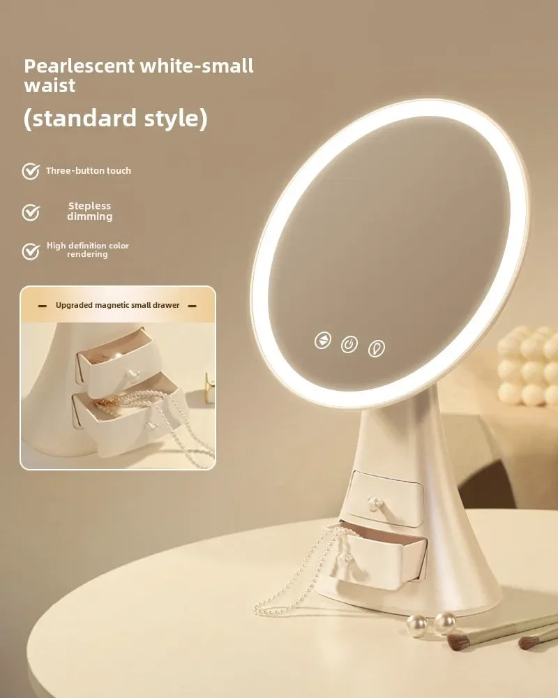 Luxury LED Makeup Mirror with Integrated Drawer Stand