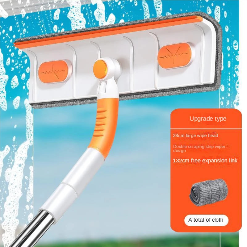 Window Clean Squeegee Mop Soft Microfiber Wiper Telescopic Glass Brush Multi-function Scraper Cleaning Dust Household Clean