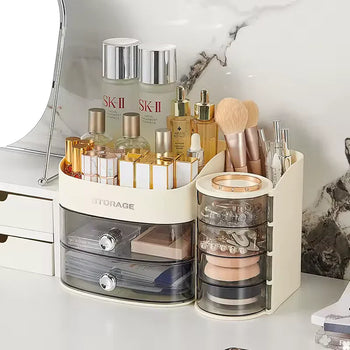 Large Capacity Cosmetics Storage Box – Premium Desktop Organizer - Clarify.pk