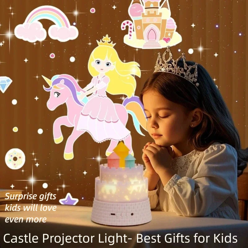 Rotating Unicorn Castle Projector Lamp