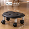 Rolling Low Stool with Wheels - Durable Plastic Oval Footstool, 360° Casters - Perfect for Entryway Shoe Changing, Bathroom