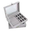 Thickened Velvet Jewelry Box - Dustproof Lockable Ring & Earring Organizer (Random color)