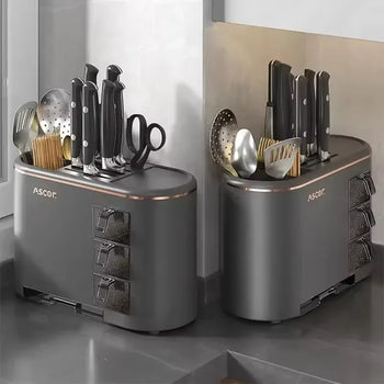 Premium Kitchen Utensils Holder – 3-Drawer Organizer for Cutlery & Tools - Clarify.pk