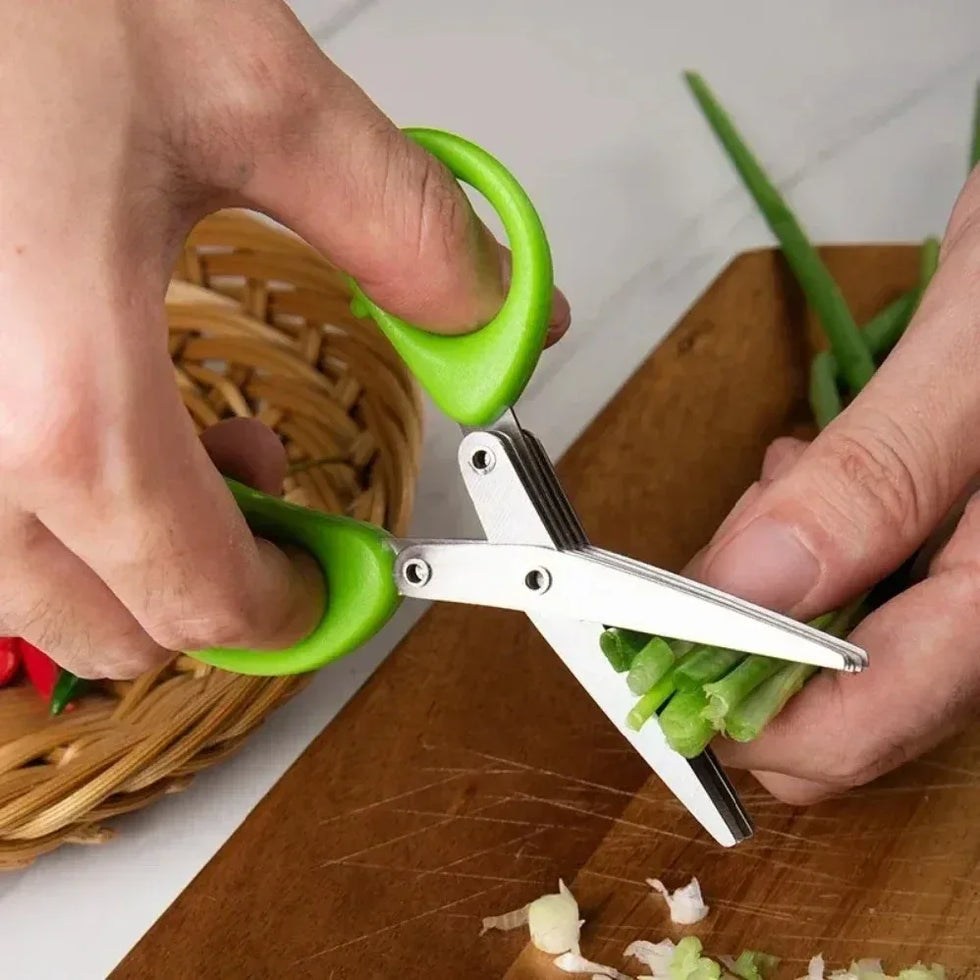 Mini 5-Blade Scissors – Multi-Layer Herb & Paper Cutter