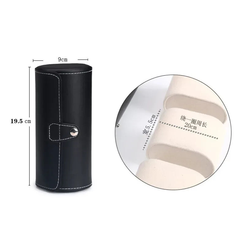 3-Slot Watch Storage Box – PU Leather Organizer - Clarify.pk