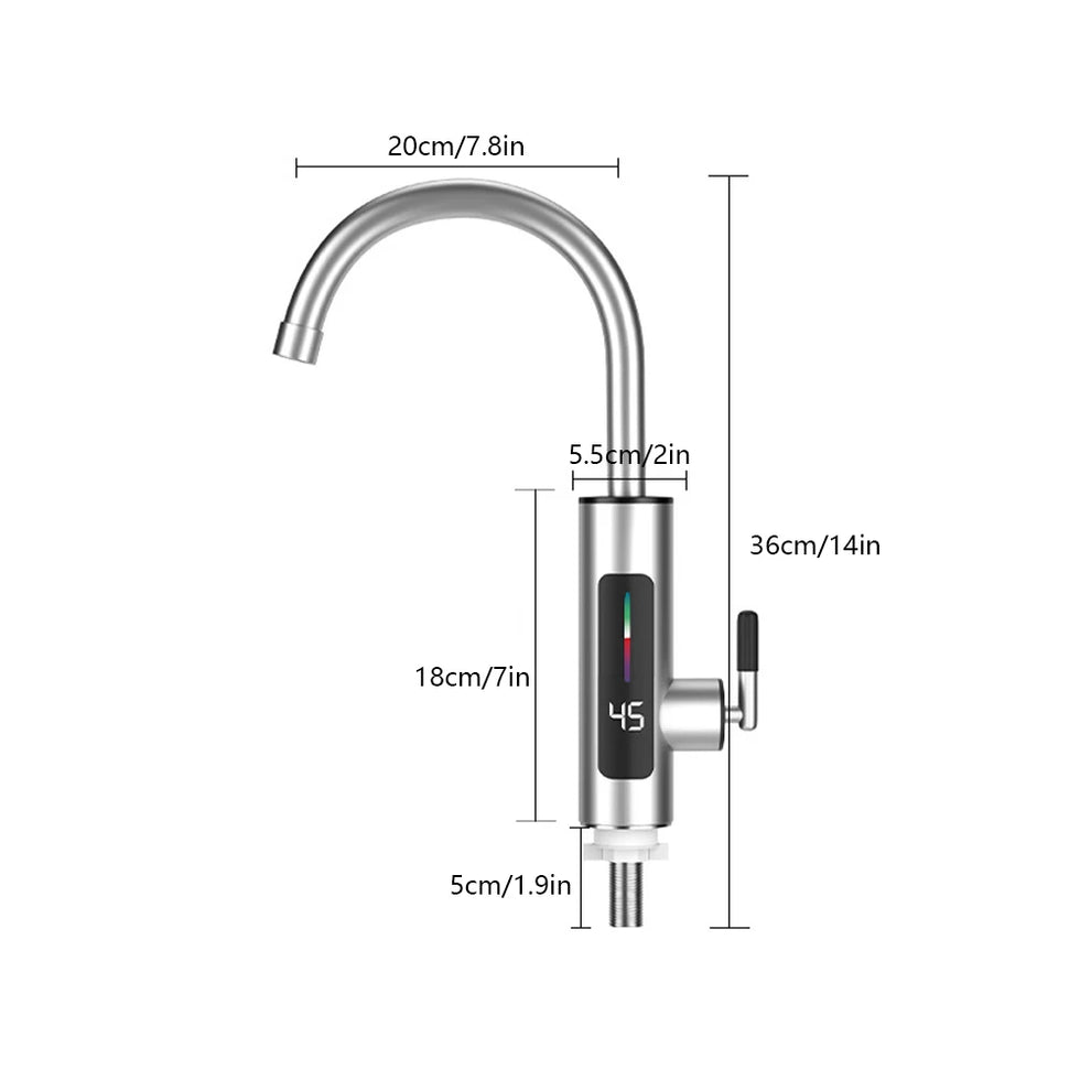Electric Hot Water Heater Faucet 3000W Kitchen Instant Heating Faucet LCD Digital Hot Cold Mixer Tap Kitchen Bathroom Supplies
