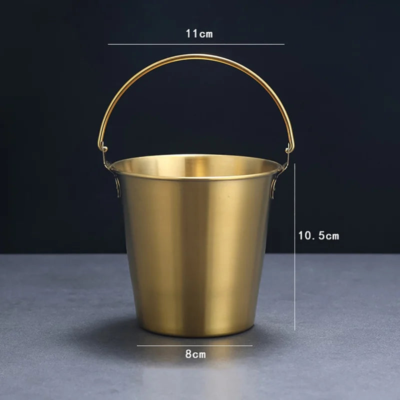Mini Gold Serving Bucket - Luxury Snack & Ice Pail