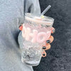 OHO Glass Tumbler with Straw – Cute Reusable Cup (Random color)