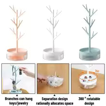 360° Rotating "Antler" Jewelry Tree & Acrylic Storage Base
