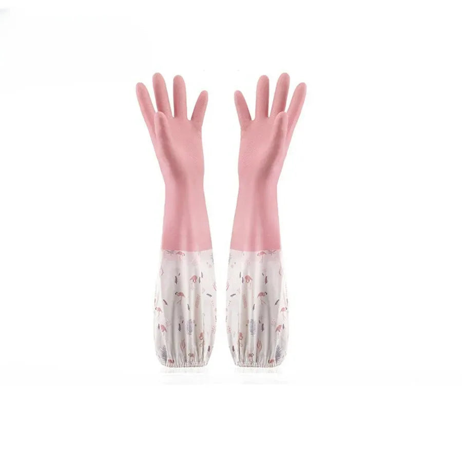 Long Silicone Dishwashing Gloves – Heat & Scrub Safe