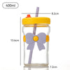 400ml Bow Glass Straw Cup – Leak-Proof Heat Resistant Mug
