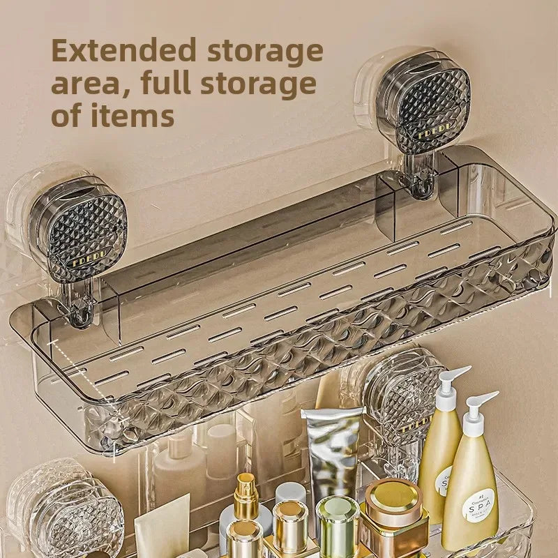 Premium Suction Cup Bathroom Storage Shelf (High Quality) - Clarify.pk