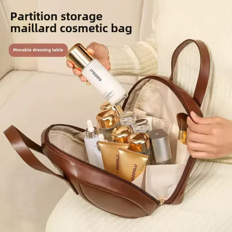 Large Capacity Women’s Makeup Bag – Portable High-End Travel Toiletry Organizer - Clarify.pk