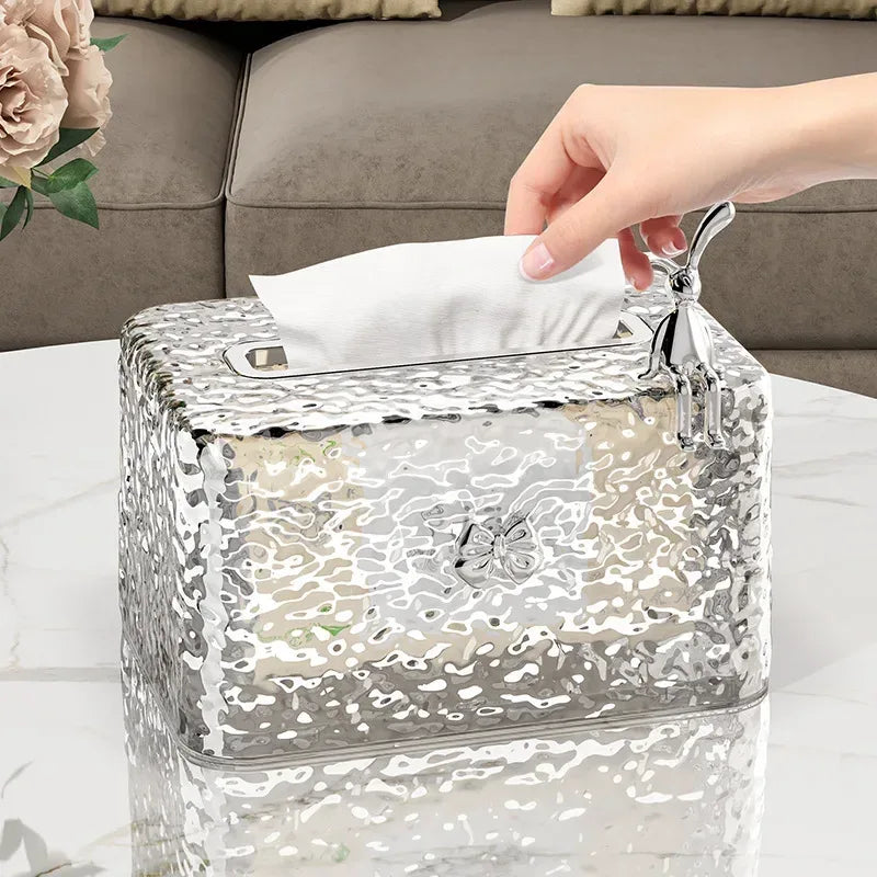 Transparent Bunny Tissue Box – Water Wave Luxury Design - Clarify.pk