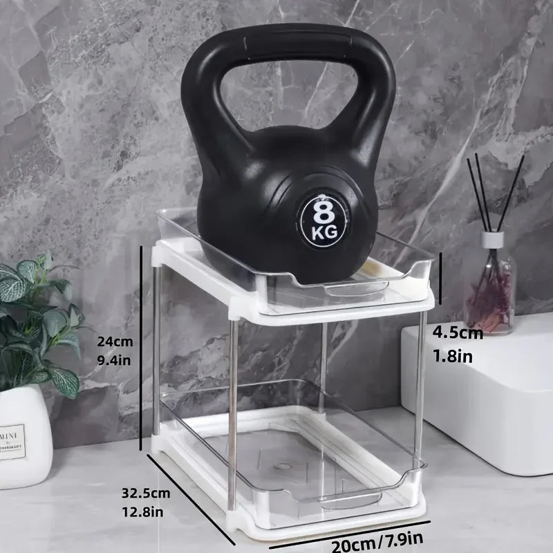 2-Tier Acrylic Under Sink Organizer with Pull-Out Drawers - Clarify.pk