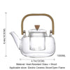 Borosilicate Glass Kettle – Elegant Heat-Resistant Stovetop Teapot with Natural Bamboo Handle & Infuser