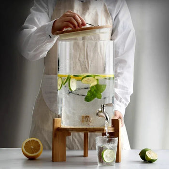 Luxury Glass Juice Container – Silver Wood Cap - Clarify.pk