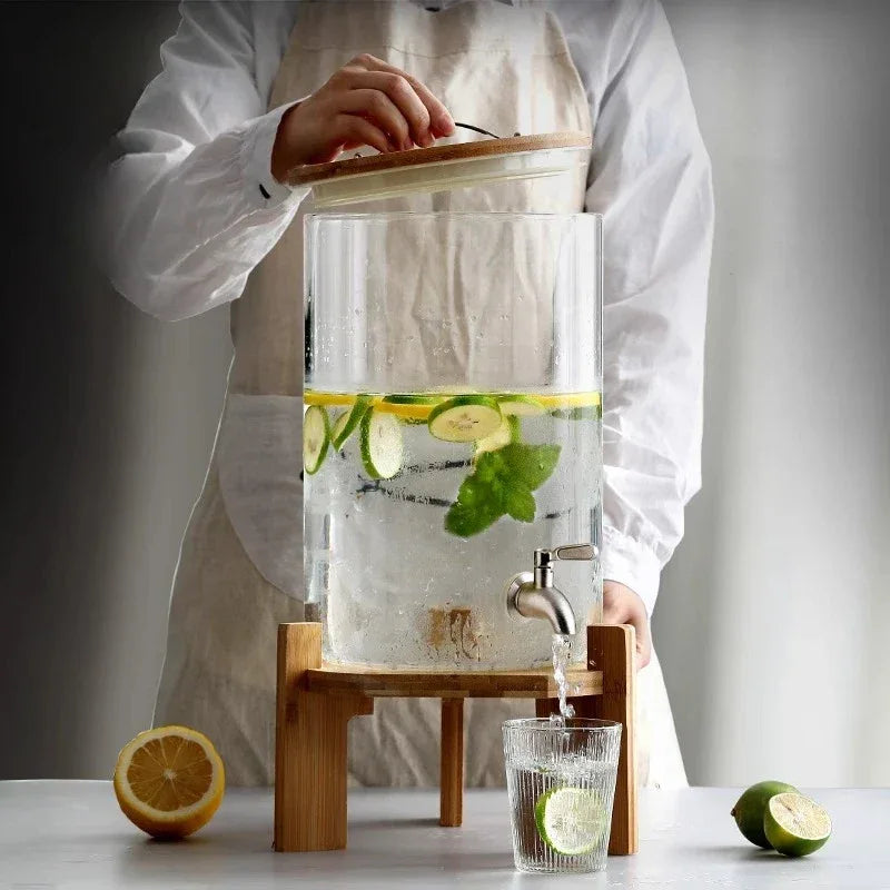 Luxury Glass Juice Container – Silver Wood Cap - Clarify.pk