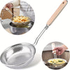 Stainless Steel Fine Mesh Strainer – Heavy-Duty Juice & Pakora Skimmer with Heat-Resistant Wood Handle