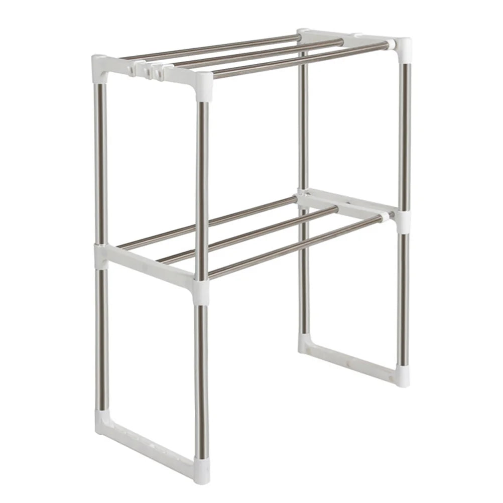 Double Layer Multifunctional Microwave Oven Rack Stainless Steel Storage Shelf Kitchen Organizer Stand