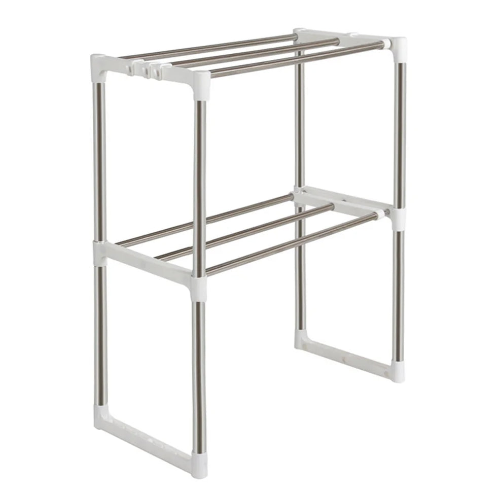 Double Layer Multifunctional Microwave Oven Rack Stainless Steel Storage Shelf Kitchen Organizer Stand