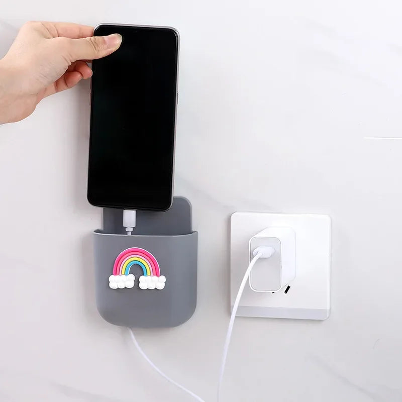 Punch-Free Wall Mounted Organizer Box – Remote & Phone Holder (Random Color) - Clarify.pk