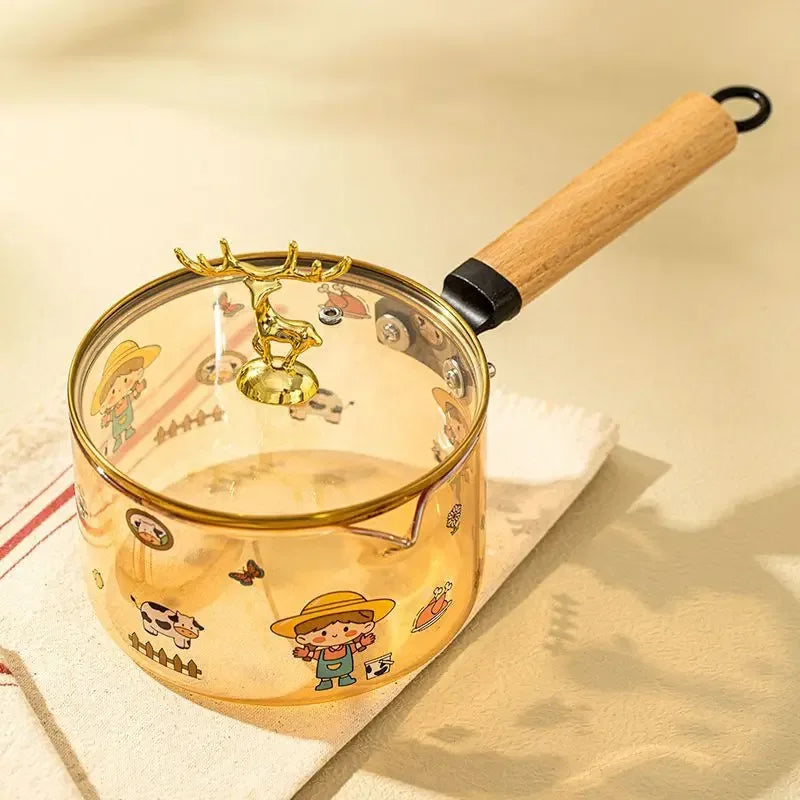 High-Temperature Resistant Glass Milk Pot – Thermal Heating Borosilicate Bowl