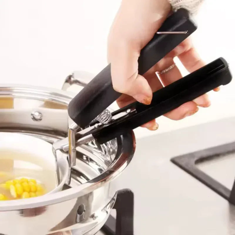 High-Quality Black Clip Kitchen Bowl Picker Tongs (Small)
