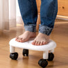 Rolling Low Stool with Wheels - Durable Plastic Oval Footstool, 360° Casters - Perfect for Entryway Shoe Changing, Bathroom