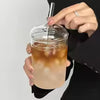 Aura Clear Borosilicate Glass Sipper with Glass Straw