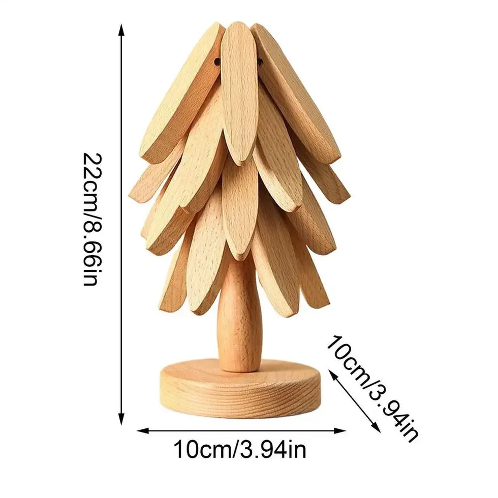 Wooden Tree-Shaped Foldable Trivet – Heat-Resistant Table Stand - Clarify.pk