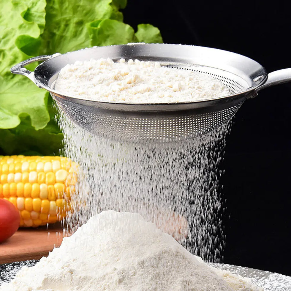 1Pcs Stainless Steel Strainer Oil Filter Strainer for Cooking Soy Milk Juice Frying Food with Long Handle Non-Deformation Mesh