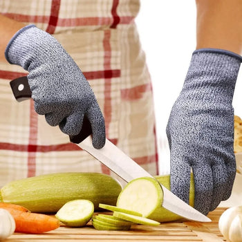Clearance_Grade 5 Cut Resistant Gloves Kitchen HPPE Scratch Resistant Glass Cutting Safety Protection for Gardeners_Continuous u