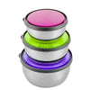 3-Piece Stainless Steel Preserve Bowls Set – Food Containers with Lids - Clarify.pk